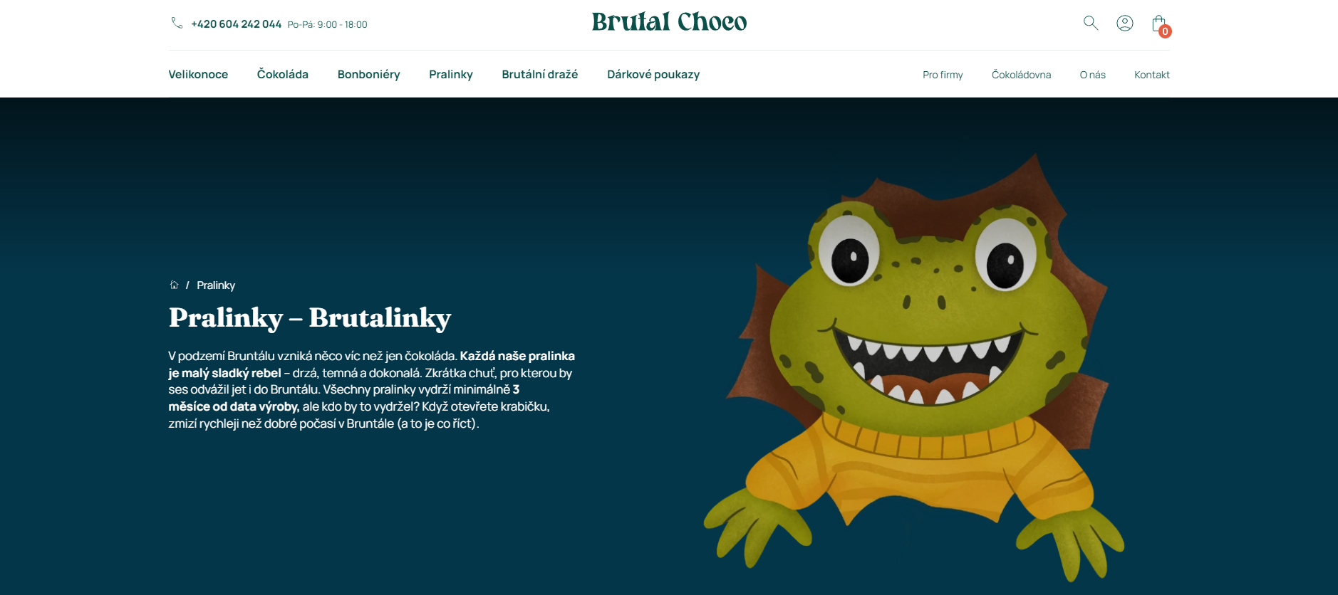 Kategorie pralinky Brutalinky — s velkou žábou